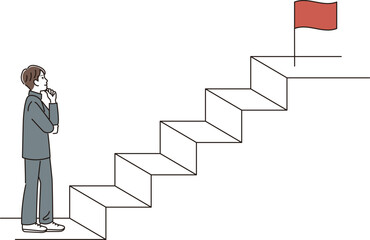 ゴールを見つめる男子中学生