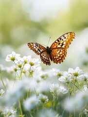 Obraz premium Butterfly in Flight Over