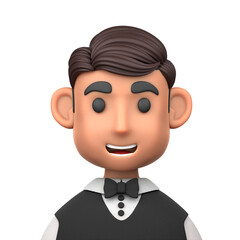 Croupier Man 3D Illustration for uiux, web, app, presentation, etc