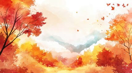 Cozy Autumnal Watercolor Aesthetic - Vector Art with Warmth and Clarity