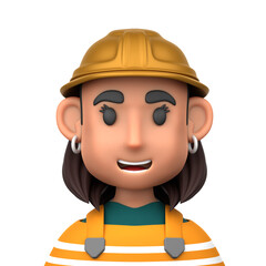 Builder Woman 3D Illustration for uiux, web, app, presentation, etc