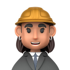 Female Engineer 3D Illustration for uiux, web, app, presentation, etc