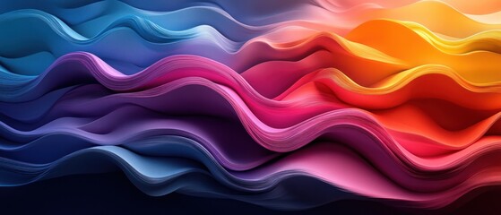 Abstract Colorful Wavy Paper Layers