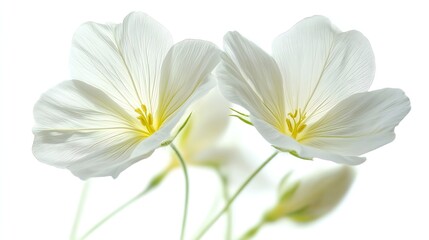 Obraz premium White evening primrose isolated on white background Oenothera speciosa : Generative AI