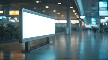 blank advertising billboard at airport : Generative AI