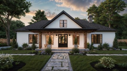 Modern house with a garden 