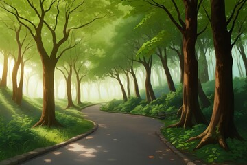 Obraz premium road in the forest