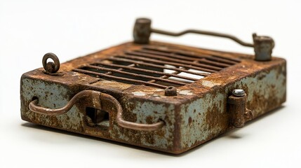 Old Cage mousetrap isolated on white background : Generative AI