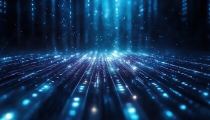 High-Speed Data Transfer Binary Code Flowing in Fast Motion, Representing Advanced Connectivity and Communication This image showcases the rapid movement of data, symbolizing the speed and efficiency