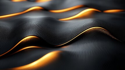 Obraz premium Luxury background with glossy black texture with delicate gold metallic lines forming an intricate geometric pattern, making it perfect for luxury branding. Reflects sophistication and class.