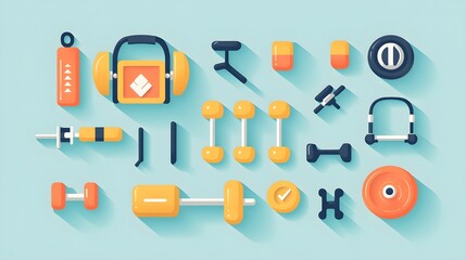 A flat design of a fitness challenge app with intuitive goal setting and tracking features