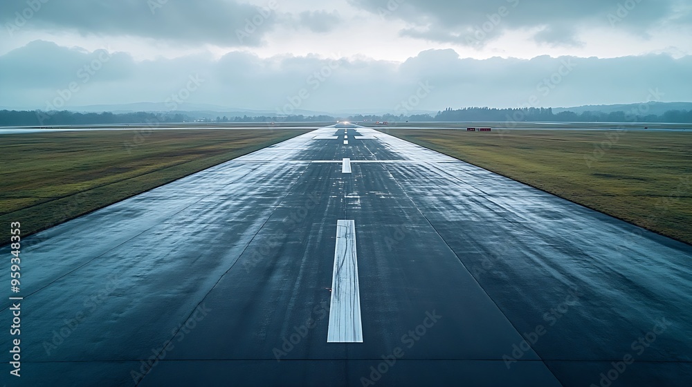 Poster empty runway : Generative AI