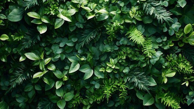 Herb wall plant wall natural green wallpaper and background nature wall Nature background of green forest : Generative AI