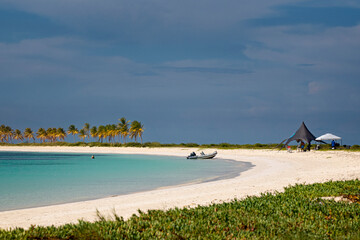 Turquoise waters in La Tortuga Island, Venezuela.