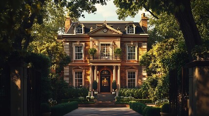 Large house in Londons wealthy neighborhood Notting Hill : Generative AI