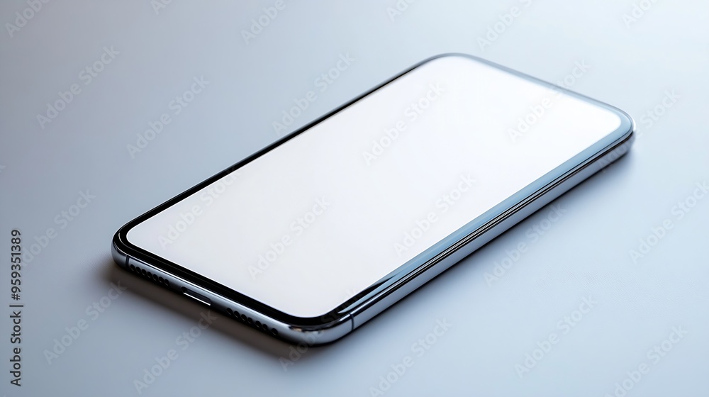 Poster smartphone with a blank screen on a white background smartphone mockup closeup isolated on white bac