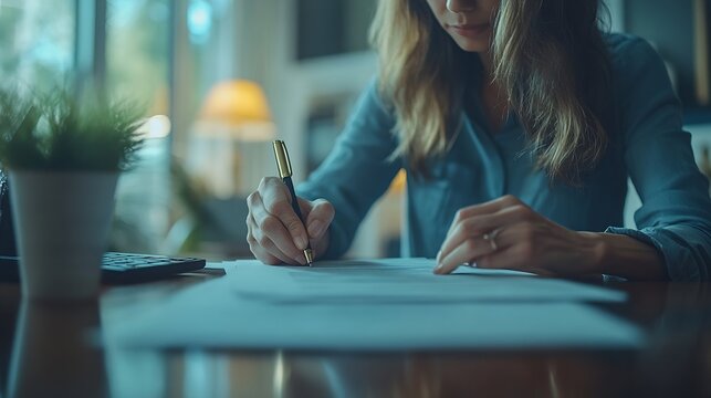 The real estate agent discusses the terms of the home purchase agreement and asks the client to sign paperwork to contract and deliver the home : Generative AI