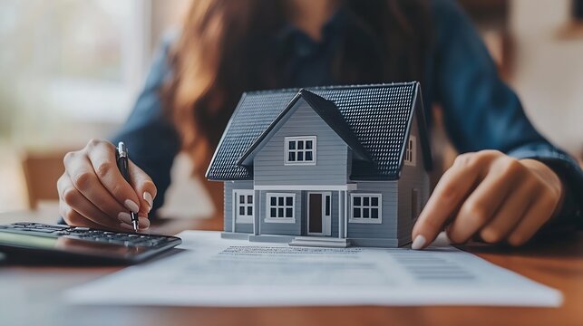 Customer discussing for the contract to buy home and insurance or loan real estate or property : Generative AI