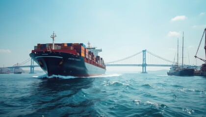 Obraz premium cargo ship in the sea
