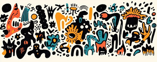 Obraz premium Abstract Colorful Doodle Art Illustration