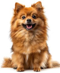 Adorable Pomeranian Puppy Sitting with a Happy Expression