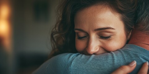 Emotional Hug between Family Members