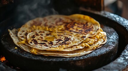 Obraz premium Cooking traditional quesadillas in San Miguel de Allende : Generative AI