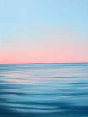 Obraz premium Tranquil Seascape at Dawn with Pastel Sky Gradient