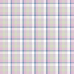 Seamless pattern of fabrics. A gentle pastel plaid design that cozy and classic touch. This checkered pattern features soft, muted colors. Ideal for apparel, vintage-inspired or minimalist look.