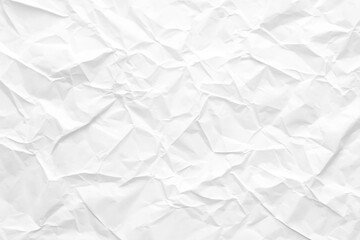 Obraz premium White Crumpled Paper Texture Background, High-Resolution, Flat Lay, Top View