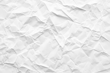 Obraz premium White Crumpled Paper Texture Background, High-Resolution, Flat Lay, Top View