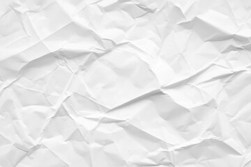 Obraz premium White Crumpled Paper Texture Background, High-Resolution, Flat Lay, Top View