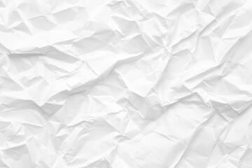 Obraz premium White Crumpled Paper Texture Background, High-Resolution, Flat Lay, Top View