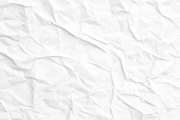 Fototapeta premium White Crumpled Paper Texture Background, High-Resolution, Flat Lay, Top View
