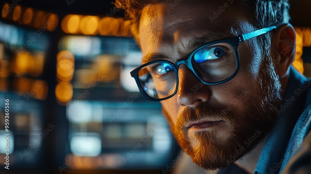 Aufkleber The software developer is focused on the work front view : Generative AI