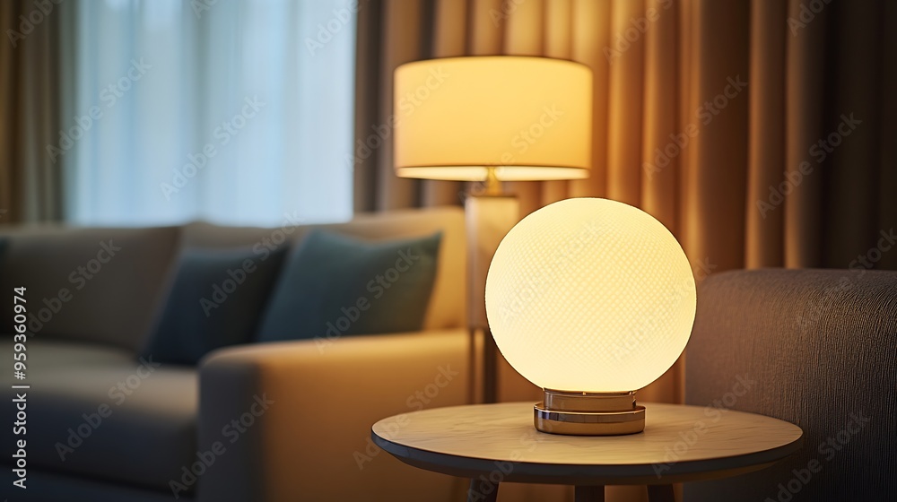 Aufkleber interior design sofa table and lamp : generative ai