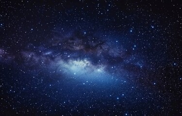 Starry Night Sky with Milky Way Galaxy, Twinkling Stars in Various Sizes and Colors, Ideal for Sci-Fi Designs