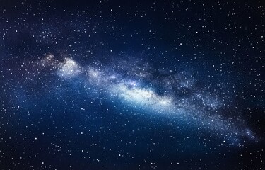 Starry Night Sky with Milky Way Galaxy, Twinkling Stars in Various Sizes and Colors, Ideal for Sci-Fi Designs