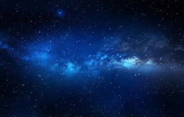 Fototapeta premium Starry Night Sky with Milky Way Galaxy, Twinkling Stars in Various Sizes and Colors, Ideal for Sci-Fi Designs