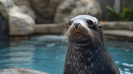 Obraz premium Northern fur seal at Vancouver Aquarium : Generative AI
