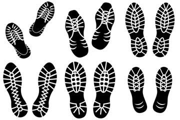 A set of black Black prints of shoe silhouette