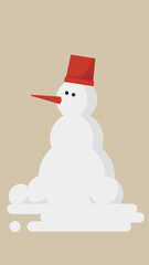 Vector illustration of a snowman.
