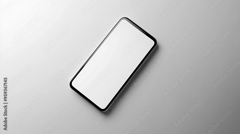 Poster smartphone with a blank screen on a white background smartphone mockup closeup isolated on white bac