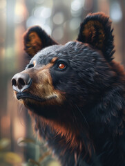 Obraz premium Sloth Bear, Melursus ursinus, Indian Bear Wildlife Photography Close Up in Forest