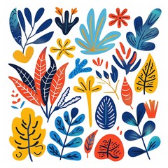 Creative abstract nature illustration with vibrant colors and bold design