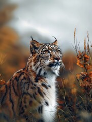 Fototapeta premium Snow Leopard, Panthera uncia, Ounce Wildlife Photography Close Up in Mountains
