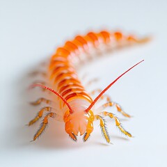 Centipede isolated on white background