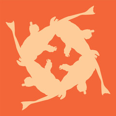 ceramic design in the shape of an ornamental fish with orange color