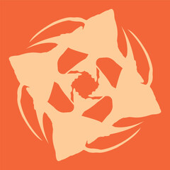 ceramic design in the shape of an ornamental fish with orange color