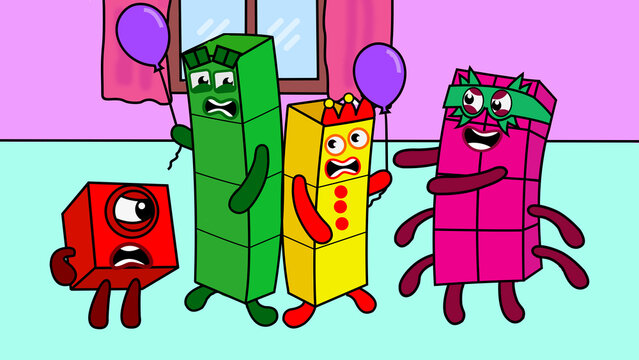 numberblocks 2 fight over balloons with octoblocks